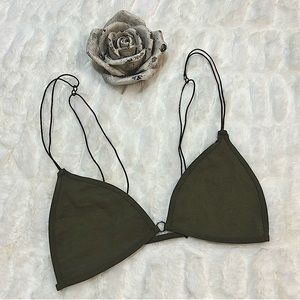 NWOT Free People Movement Triangle Bralet in Olive